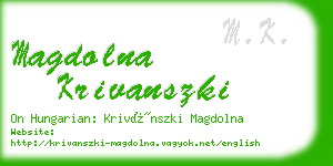 magdolna krivanszki business card